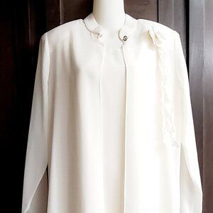 8- JBS Ltd Ivory Wedding Mother of Bride Dress Shear Jacket Below Knee Bust 38"